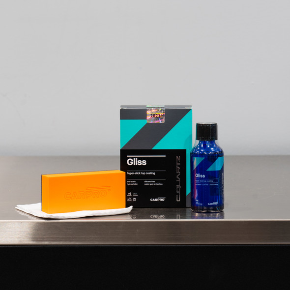The Clean Garage | CarPro GLISS 50ml Kit | Ceramic Coating Hydrophobic Top Coat